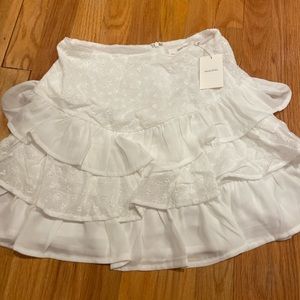 NWT White Ruffle Mini Skirt